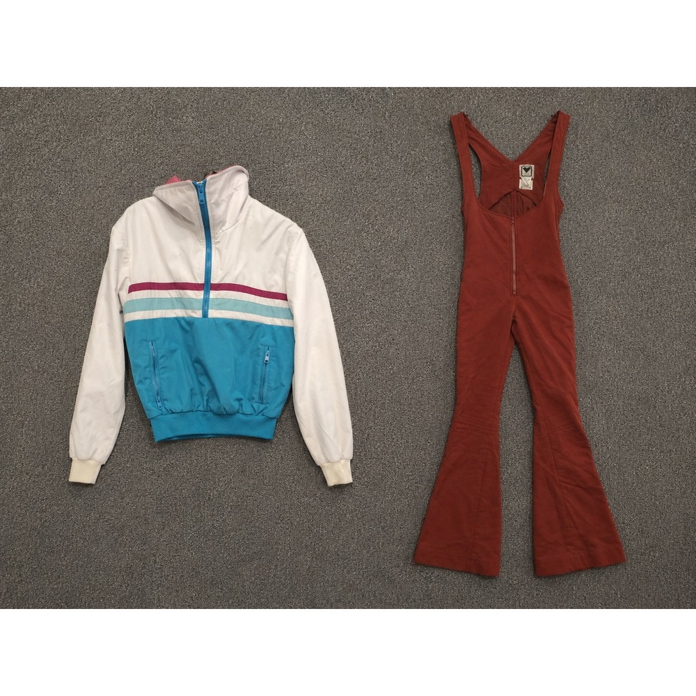 Vintage‎ Obermeyer & Ossi Ski Outfit Set Womens 10 Multicolor Bib Overall Jacket